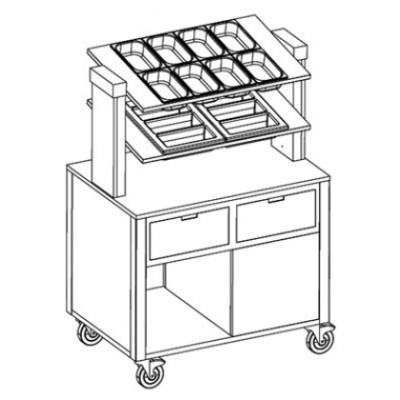 Прилавок для столовых приборов MetalCarrelli [6900 A20]